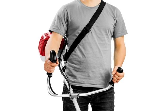 Триммер(2Т) бензин. ЗУБР КРБ-1300, 1.3кВт/1.7л.с, 43см?, диск+леска, неразборная штанга