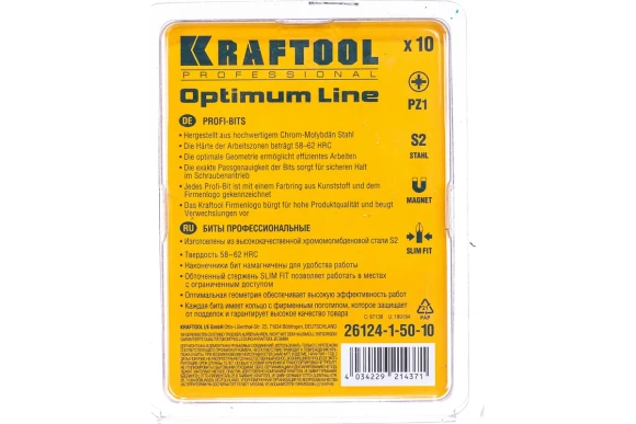 Бита торсионная PZ1 х 50мм, KRAFTOOL 