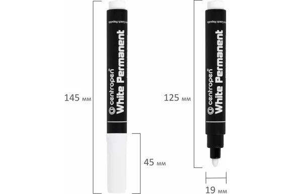 Маркер перманентный белый, пулевидный 2.5мм, Centropen Маркер перманентный белый, пулевидный 2.5мм, Centropen
