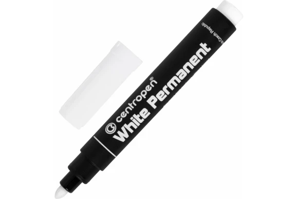 Маркер перманентный белый, пулевидный 2.5мм, Centropen Маркер перманентный белый, пулевидный 2.5мм, Centropen