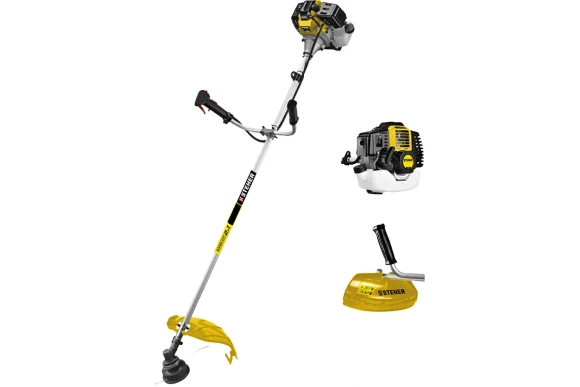 Триммер(2Т) бензин. STEHER BT-2500-S, 2.5кВт/3.3л.с, 52см?, диск+леска, разборная штанга
