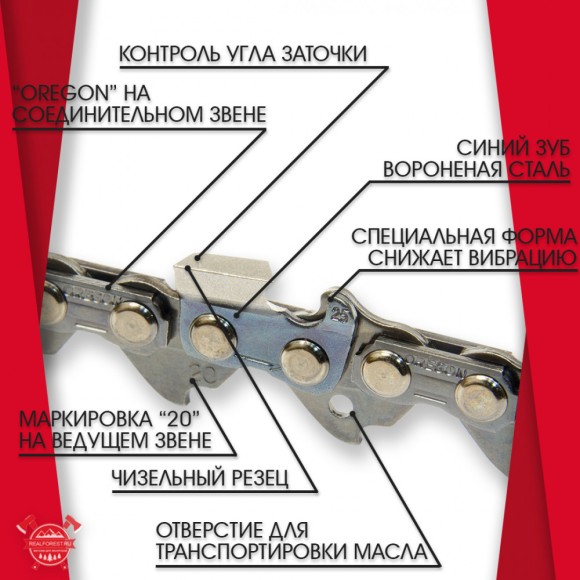 Цепь пильная "Oregon" / шаг 0,325 / толщина 1,3 мм./ 56 звеньев