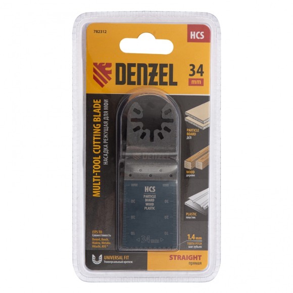 Насадка для МФИ  прямая, HCS, по дереву, 34 х 1,4 мм, Denzel