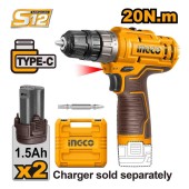 Шуруповерт аккум.INGCO CDLI12202,12В*1,5А/ч*2шт,20Н/м,0-400/0-1500о/мин+кейс Шуруповерт аккум.INGCO CDLI12202,12В*1,5А/ч*2шт,20Н/м,0-400/0-1500о/мин+кейс