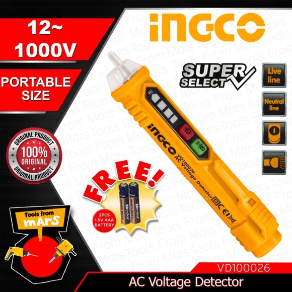 Тестер бесконтактный  INGCO VD100026,12-1000В,