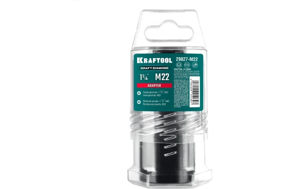 Переходник для алмазных коронок с М22 на 1 1/4 KRAFTOOL Переходник для алмазных коронок с М22 на 1 1/4 KRAFTOOL