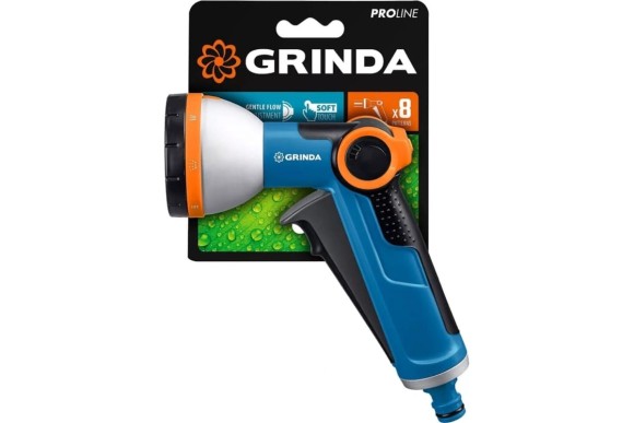 Пистолет для полива металл.PROLine X-8, 8 режимов GRINDA Пистолет для полива металл.PROLine X-8, 8 режимов GRINDA