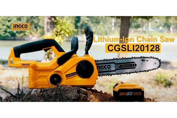 Пила цепная аккумуляторная INGCO, CGSLI20128, 20В Li-0шт,шина-300мм,цепь 3/8" 1,2  44зв ,без аккум. 