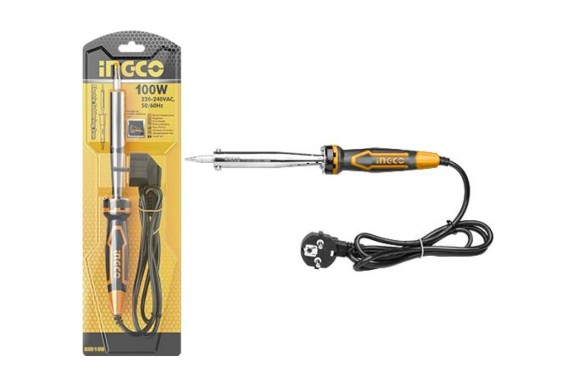 Паяльник эл. INGCO SI00108,100Вт,нагрев 3-5 мин,460гр,жало-конус Паяльник эл. INGCO SI00108,100Вт,нагрев 3-5 мин,460гр,жало-конус