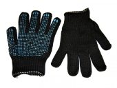 Перчатки чёрные х/б, с точкой ПВХ, 10 класс, 5 нитей, Иваново Перчатки чёрные х/б, с точкой ПВХ, 10 класс, 5 нитей, Иваново