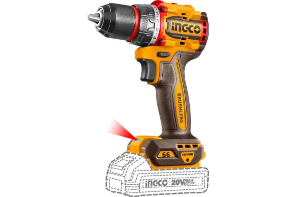 Шуруповерт аккум.INGCO CDLI206681,20В*ошт,66Н/м,0-550/0-2000о/мин, без аккум,коробка