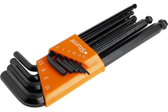 Набор ключей HEX 1.5-10мм длинные с шаровым. 10шт.Sturm! Набор ключей HEX 1.5-10мм длинные с шаровым. 10шт.Sturm!