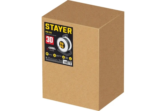 Удлинитель  30м на катушке 4 роз.4,0кВт(16А),КГХЛ 3*2,5мм, STAYER