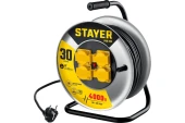Удлинитель  30м на катушке 4 роз.4,0кВт(16А),КГХЛ 3*2,5мм, STAYER