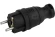Вилка каучуковая прямая ЭРА V8 16A с заземл. чёрная IP44