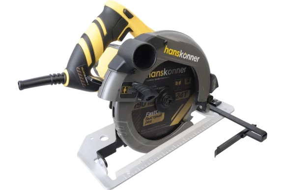 Пила дисковая Hanskonner HCS50190 PLATINUM, 1800Вт, 190*20/30мм, 65/42мм, 5000об/мин, в коробке