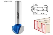 Фреза пазовая галтельная D=15.8 х L=11 х H=43мм, r=7.9мм, хвостовик 8мм, ЗУБР Фреза пазовая галтельная D=15.8 х L=11 х H=43мм, r=7.9мм, хвостовик 8мм, ЗУБР