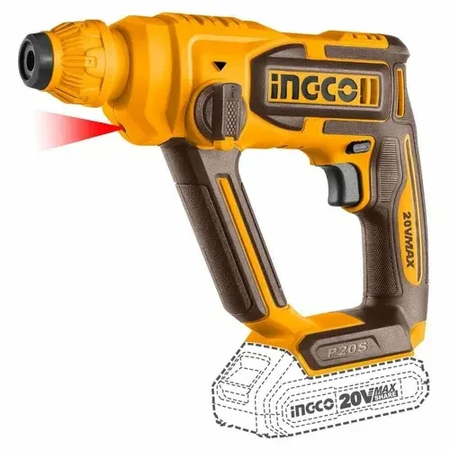 Перфоратор аккум. INGCO CRHLI20168, 20В, 1.5Дж, SDS+, 16мм, без АКБ и ЗУ, в коробке