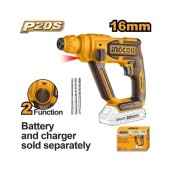 Перфоратор аккум. INGCO CRHLI20168, 20В, 1.5Дж, SDS+, 16мм, без АКБ и ЗУ, в коробке