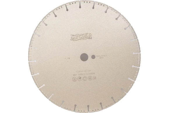 Диск алмазный по металлу 352 х 3.1 х 25.4мм, сегментный, сухой/мокрый, MESSER Диск алмазный по металлу 352 х 3.1 х 25.4мм, сегментный, сухой/мокрый, MESSER
