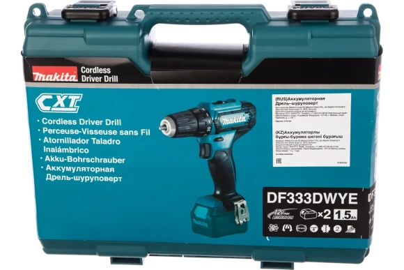 Шуруповёрт аккум. MAKITA DF333DWYE 30Н/м,12В,1,5А/ч,,2шт* Li-ion кейса Шуруповёрт аккум. MAKITA DF333DWYE 30Н/м,12В,1,5А/ч,,2шт* Li-ion кейса