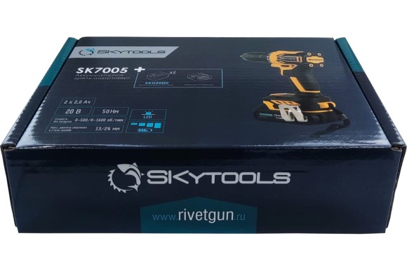 Шуруповёрт(BL) аккумуляторный SKYTOOLS SK7005, 20В, 50Н*м, АКБ -2шт (2А*ч), в коробке Шуруповёрт(BL) аккумуляторный SKYTOOLS SK7005, 20В, 50Н*м, АКБ -2шт (2А*ч), в коробке