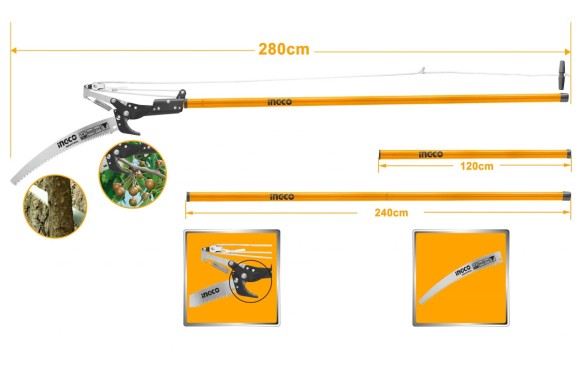 Ножовка садовая штанговая  INGCO 2800мм.HEPS25281