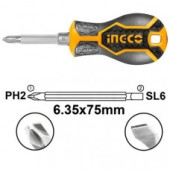 Отвертка двухстороняя INGCO  PH2/SL6  110мм  AKISD0202