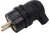 Вилка каучуковая угловая ЭРА 16A с заземл.чёрная  IP44