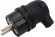 Вилка каучуковая угловая ЭРА 16A с заземл.чёрная  IP44