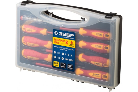 Набор отвёрток диэлектрич. ЗУБР 8шт.25268 Набор отвёрток диэлектрич. ЗУБР 8шт.25268