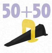 Набор Зажим PROFI mini (1,2 мм) 50 шт.зелёный + Клин PROFI mini 50 шт. черн.