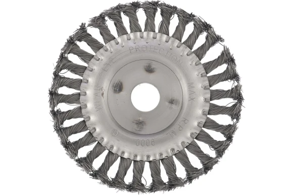 Щётка-крацовка дисковая для УШМ 125 х 22.2мм, стальная проволока, Matrix Щётка-крацовка дисковая для УШМ 125 х 22.2мм, стальная проволока, Matrix