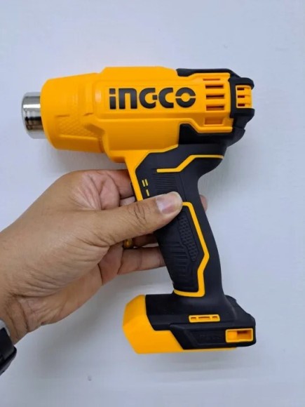 Фен технический аккум. INGCO HGLI2002, 20В, 300/550°С, без АКБ и ЗУ, 3 насадки, в коробке