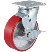 Колесо полиуретановое поворотное с тормозом / d= 125, 250 кг.