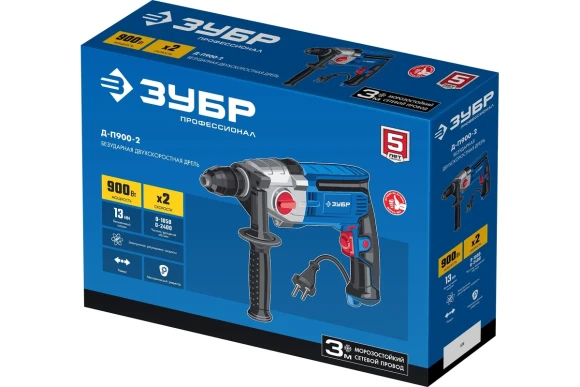 Дрель безударная ЗУБР Д-П900-2, 900Вт, патрон БЗП 13мм, 1050/2400об/мин Дрель безударная ЗУБР Д-П900-2, 900Вт, патрон БЗП 13мм, 1050/2400об/мин