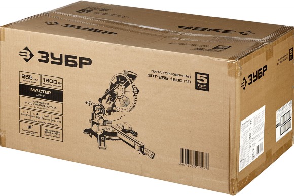 Пила торцовочная ЗУБР ЗПТ-255-1800 ПЛ, 1800Вт,255*30мм,90°-90/305мм,45°-55/210мм Пила торцовочная ЗУБР ЗПТ-255-1800 ПЛ, 1800Вт,255*30мм,90°-90/305мм,45°-55/210мм