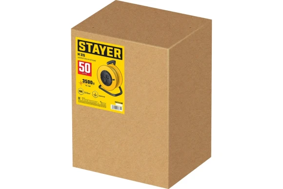 Удлинитель на катушке STAYER M 315, 50м, 3.5кВт, 220В, 4 розетки, ПВС 3х1.5мм? Удлинитель на катушке STAYER M 315, 50м, 3.5кВт, 220В, 4 розетки, ПВС 3х1.5мм?