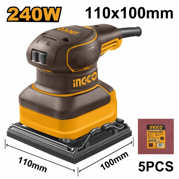 Виброшлифмашина INGCO PS2416, 240Вт, 110 х 100мм, 14000об/мин,  в коробке