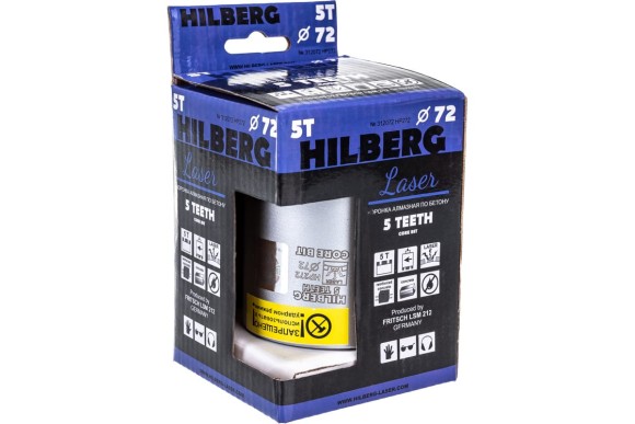 Коронка алмазная по железобетону 72 х 60мм, 5 сегментов, М16/SDS+, сухой/мокрый, HILBERG Коронка алмазная по железобетону 72 х 60мм, 5 сегментов, М16/SDS+, сухой/мокрый, HILBERG