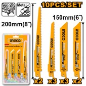 Набор полотен для сабельной пилы INGCO 10шт,RSB1001 Набор полотен для сабельной пилы INGCO 10шт,RSB1001