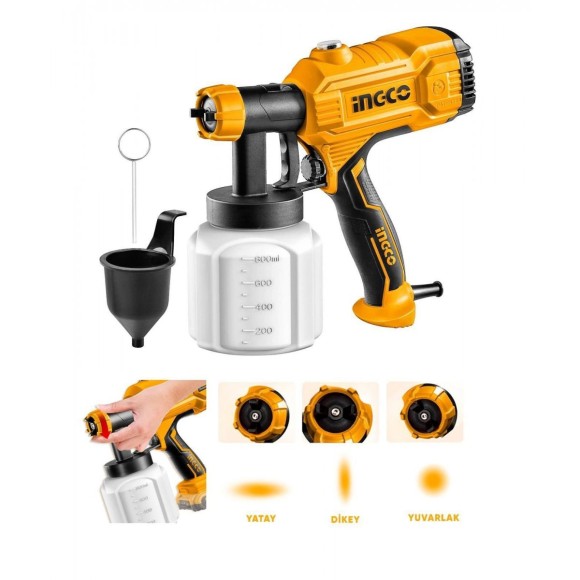 Краскопульт электрич. INGCO SPG3508, 350Вт, 800мл, 380л/мин, в коробке Краскопульт электрич. INGCO SPG3508, 350Вт, 800мл, 380л/мин, в коробке
