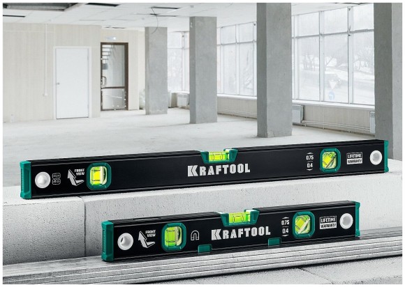 Уровень 400мм (3 колбы) с зеркальным глазком  KRAFTOOL 34781-40