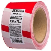 Сигнальная лента, цвет красно-белый, 75мм х 150м, STAYER Master Сигнальная лента, цвет красно-белый, 75мм х 150м, STAYER Master