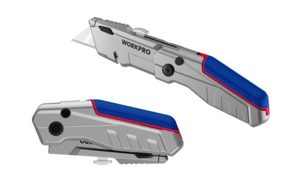 Нож складной/выкидной+3лезвия-61*19мм WORKPRO	