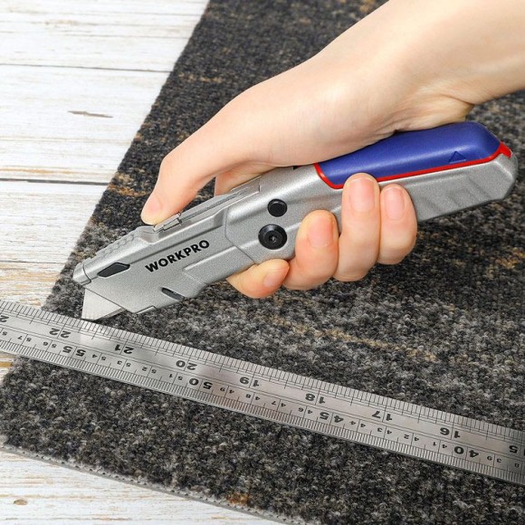 Нож складной/выкидной+3лезвия-61*19мм WORKPRO	