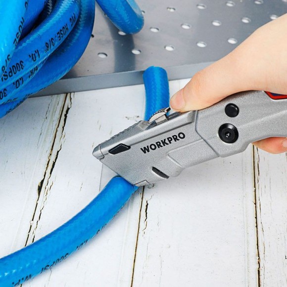 Нож складной/выкидной+3лезвия-61*19мм WORKPRO	