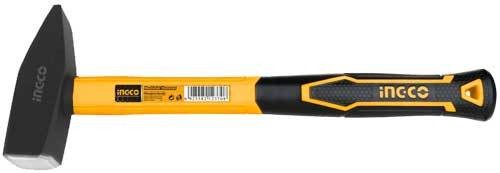 Молоток слесарный 2000г, рукоять фиберглас, чёрный пятак на бойке, INGCO