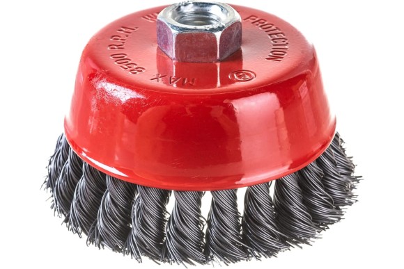 Щётка-крацовка чашечная для УШМ М14, 75мм, стальная проволока, РемоКолор Щётка-крацовка чашечная для УШМ М14, 75мм, стальная проволока, РемоКолор