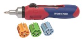 Отвертка реверсивная с автосменой  24 бит WORKPRO	 Отвертка реверсивная с автосменой  24 бит WORKPRO